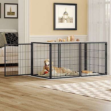 IFMALL Spacious Indoor Pet Cage with Secure Top Cover for Medium Sized Dogs