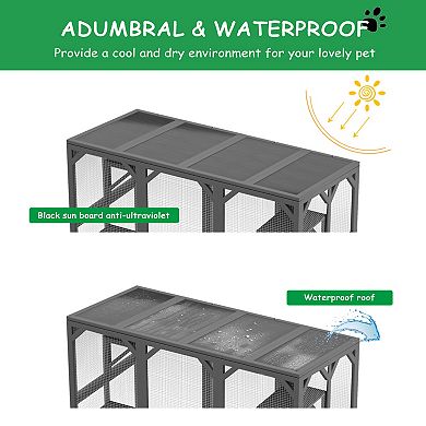 IFMALL Large Outdoor Pet Enclosure with Multiple Platforms and Waterproof Roof
