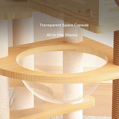 IFMALL Modern Cat Tower with Sisal Scratching Posts and Cozy Hammock