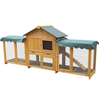 IFMALL Extra Large Outdoor Wooden Rabbit Hutch with Waterproof Roof