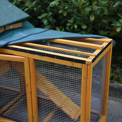 IFMALL Extra Large Outdoor Wooden Rabbit Hutch with Waterproof Roof