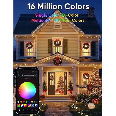 Ollny 66FT 200 LED Smart RGB String Lights, APP & Remote, Programmable, Waterproof, Indoor/Outdoor