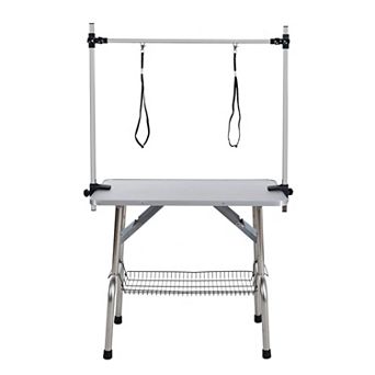 IFMALL Professional Pet Grooming Table with Stainless Steel Frame and Adjustable Arm