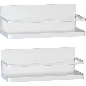 2-Pack Magnetic Spice Rack Shelves, Kitchen Organizer for Jars and Oils