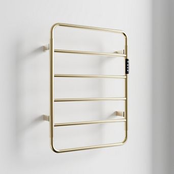 18.7" 6-Bar Heated Towel Rack Warmer for Bathroom,Wall Mounted with Intelligent Touch Screen Timer