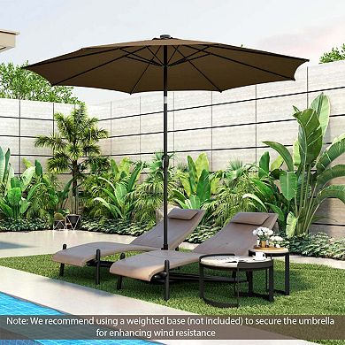 Clihome 10ft Patio Umbrella with 112 Solar LED Lights & Crank Handle