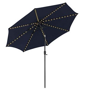 Clihome 10ft Patio Umbrella with 112 Solar LED Lights & Crank Handle