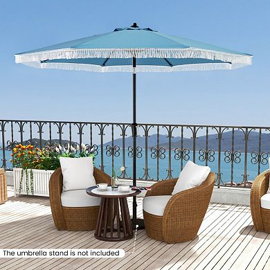 Clihome 9 FT Patio Umbrella with Sun-Protective Canopy for Patio Garden Pool