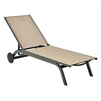 Clihome 6-Position Adjustable Fabric Outdoor Patio Recliner Lounge Chair