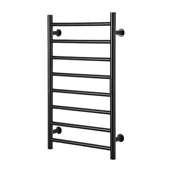 8 Bars Wall Mounted Heated Towel Warmer Rack for Bathroom, Black
