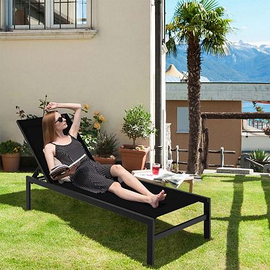 Clihome 6-Position Chaise Lounge Chairs with Rustproof Aluminium Frame