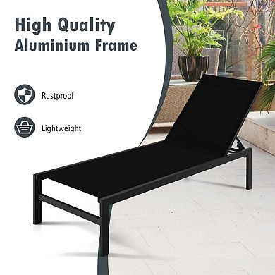 Clihome 6-Position Chaise Lounge Chairs with Rustproof Aluminium Frame