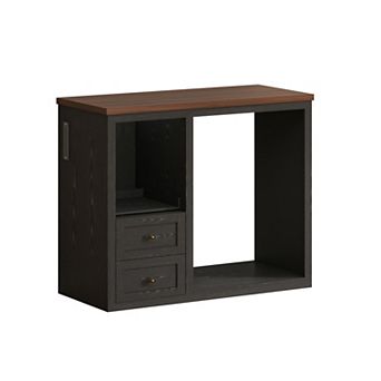 47.2" Farmhouse Coffee Bar Cabinet with Fridge Space, Power Outlet, Sliding Drawers
