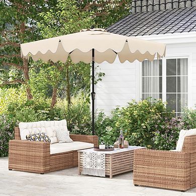 Clihome 9ft Patio Umbrella with Push Button Tilt & Crank Outdoor Table Umbrella