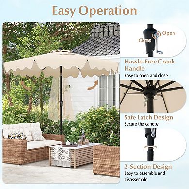 Clihome 9ft Patio Umbrella with Push Button Tilt & Crank Outdoor Table Umbrella