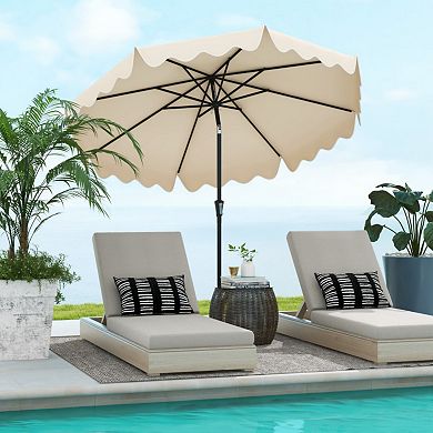 Clihome 9ft Patio Umbrella with Push Button Tilt & Crank Outdoor Table Umbrella