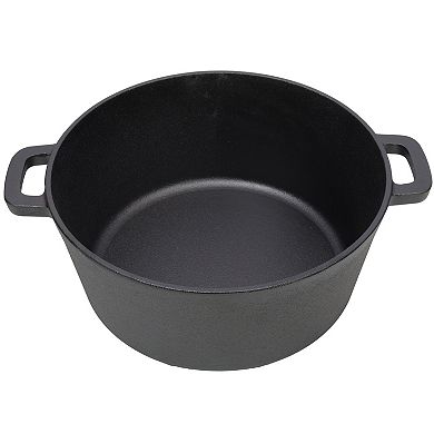 5 Quart 3 in 1 Pre-Seasoned Cast Iron Dutch Oven