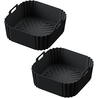 2-Pack Silicone Air Fryer Liners, Reusable, Non-Stick, Heat-Resistant