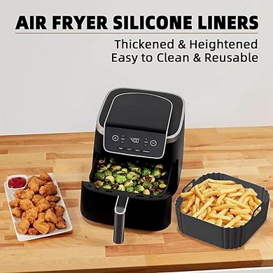 2-Pack Silicone Air Fryer Liners, Reusable, Non-Stick, Heat-Resistant