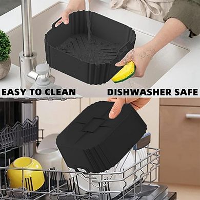 2-Pack Silicone Air Fryer Liners, Reusable, Non-Stick, Heat-Resistant
