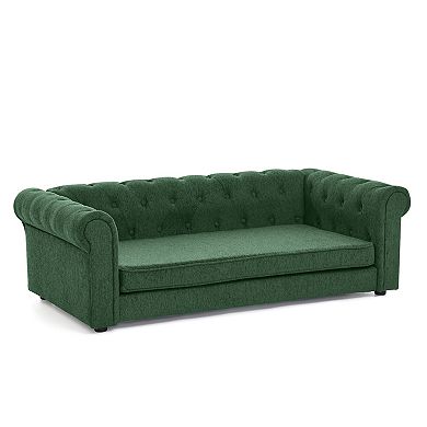 Elevated Linen Dog Sofa for Large Dogs, Elegant Pet Bed Furniture