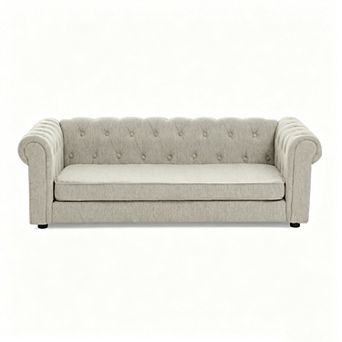 Elevated Linen Dog Sofa for Large Dogs, Elegant Pet Bed Furniture