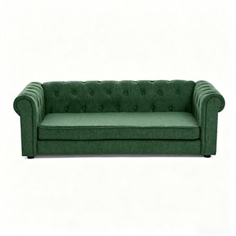 Elevated Linen Dog Sofa for Large Dogs, Elegant Pet Bed Furniture