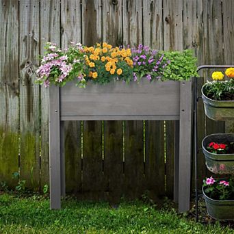 31x31x16" Wooden Elevated Garden Bed with Legs for Outdoor Use