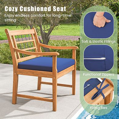 Clihome 3-Piece Acacia Wood Patio Bistro Set with Cushions
