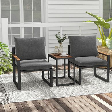 Clihome 5 Pieces Aluminum Frame Weatherproof Outdoor Conversation Set with Soft Cushions