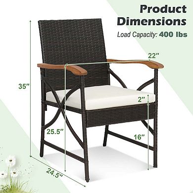 Clihome 7-Piece Outdoor Dining Set with Acacia Wood Table