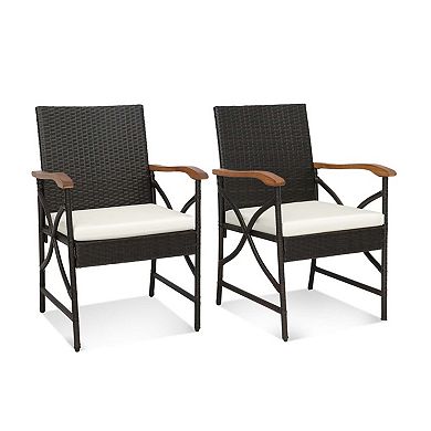Clihome 7-Piece Outdoor Dining Set with Acacia Wood Table