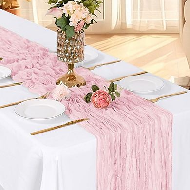 Cheesecloth Table Runner, Boho Gauze Fabric, Rustic Decor for Weddings & Parties