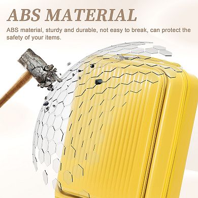 14"/20" ABS Spinner Luggage Set, with Combination Lock, Front Opening Design