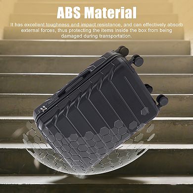 28 Inch ABS Hard Shell Luggage, With Combination Lock and Side Hooks, Scratch Resistant Surface