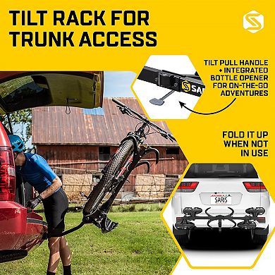 Saris SuperClamp G3 2-Bike HD Hitch Rack Lightweight Platform Carrier with Tilt for 2" Hitch