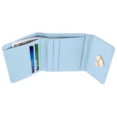 CTM Women's Premium Faux Leather Tri-Fold Mini Wallet