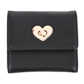 CTM Women's Premium Faux Leather Tri-Fold Mini Wallet