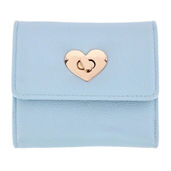 CTM Women's Premium Faux Leather Tri-Fold Mini Wallet
