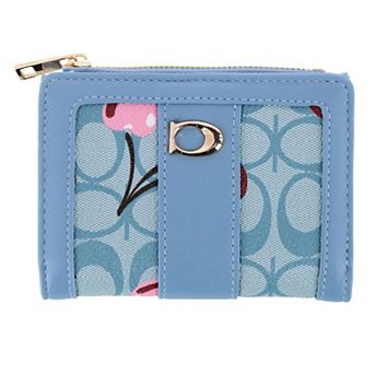 CTM Women's Premium Faux Leather Sporty Mini Coin and Card Case