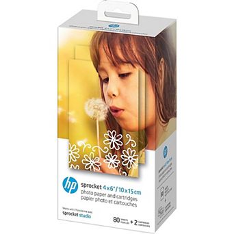 HP Sprocket Studio 4x6" Photo Paper & Cartridges (80 Sheets) Compatible with HP Sprocket Studio.