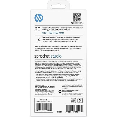 HP Sprocket Studio 4x6" Photo Paper & Cartridges (80 Sheets) Compatible with HP Sprocket Studio.