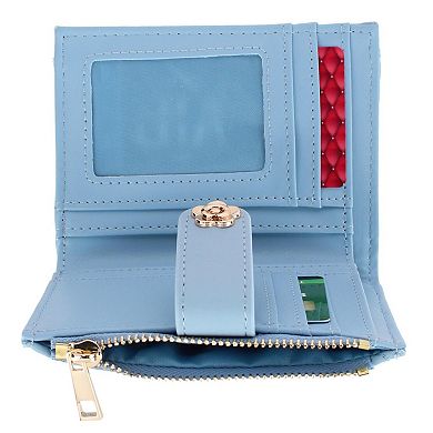 CTM Women's Premium Faux Leather Quilt Quality -Fold Wallet