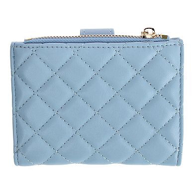CTM Women's Premium Faux Leather Quilt Quality -Fold Wallet