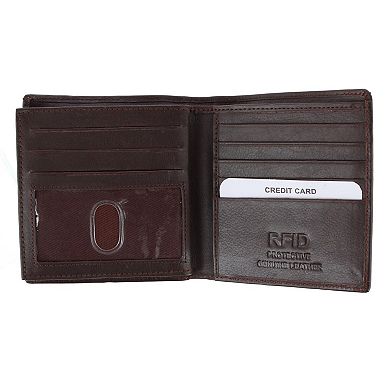 CTM Men's Napa Leather RFID Hipster Wallet with Middle Flap