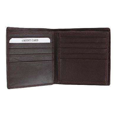 CTM Men's Napa Leather RFID Hipster Wallet with Middle Flap