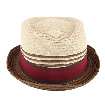 Kenny K. Men's Straw Two Tone Toyo Fedora