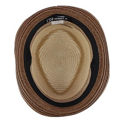 Kenny K. Men's Straw Two Tone Toyo Fedora