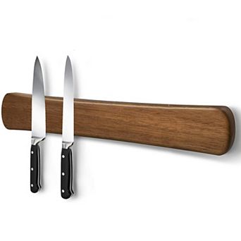 16" Acacia Wood Magnetic Knife Strip，Wall Mounted Knife Rack, Space-Saving Kitchen Organizer