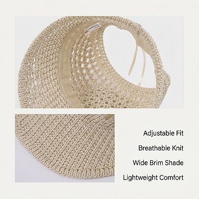 Womens Crochet Bucket Hat Summer Knit Sun Hat Breathable Lightweight Beach Cap